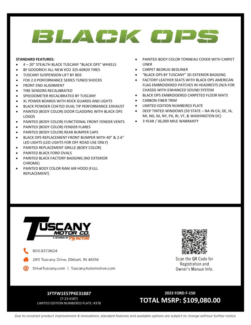 2023 Ford F-150 Lariat Black Ops