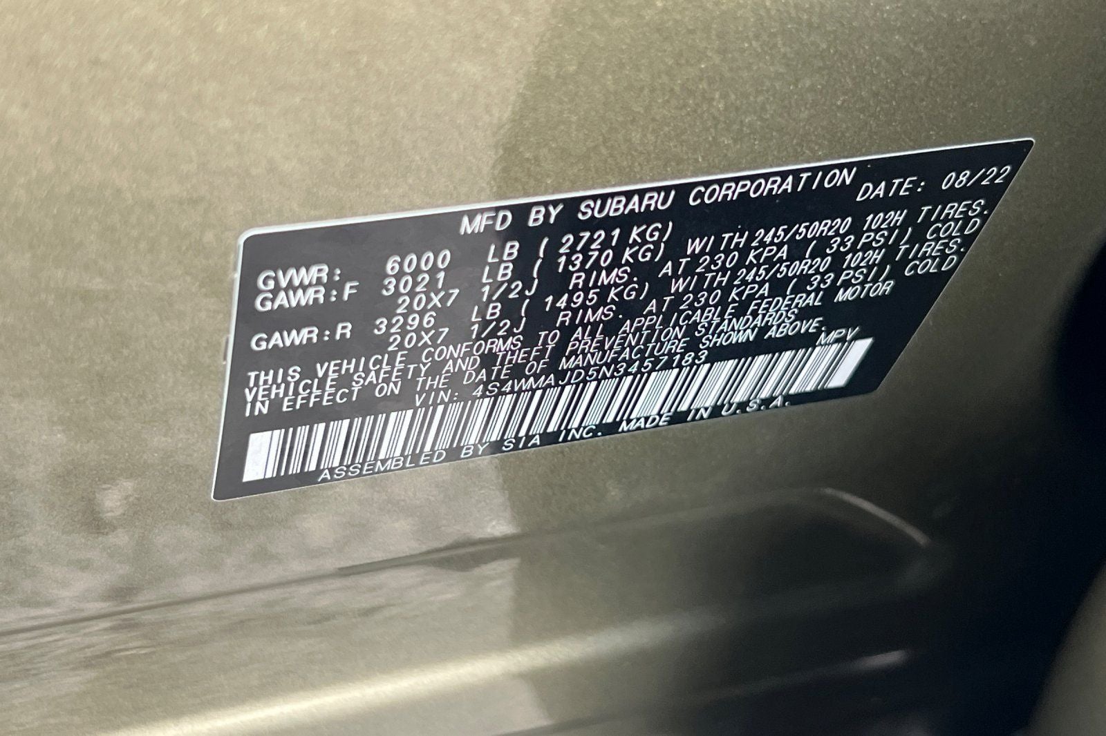 2022 Subaru Ascent Onyx Edition