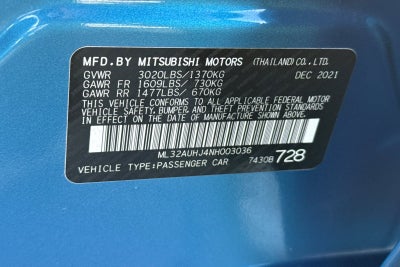 2022 Mitsubishi Mirage ES