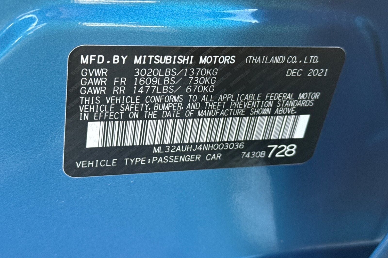 2022 Mitsubishi Mirage ES